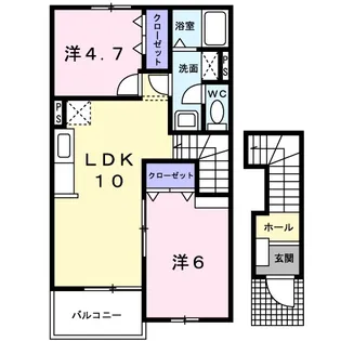 ラ・ベレッツアIII【2階】の間取り
