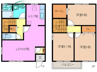 ドミール・カノン A【1階】の間取り