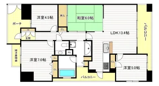 アーデンタワー新町【7階】の間取り