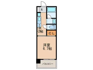 ル・パルトネ-ル難波【6階】の間取り