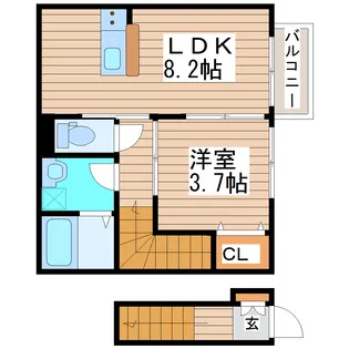 リヴィエールI【2階】の間取り