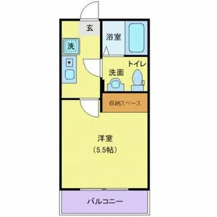 1Kの間取り画像