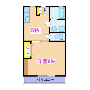 サンハイツ川西K棟【2階】の間取り