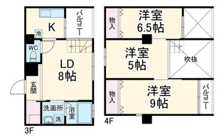 シュシュパルク六条院【3階】の間取り
