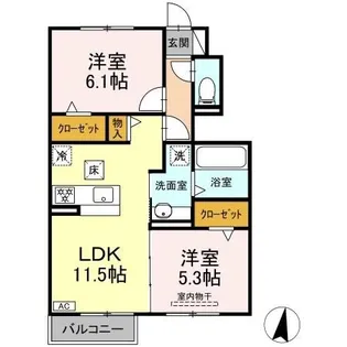 D-ROOM Fourth B棟【1階】の間取り