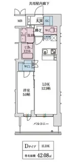 スプランディッド本町東DUE【7階】の間取り