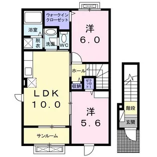 グリーンシティB【2階】の間取り