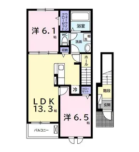 ベルメランジェB【2階】の間取り