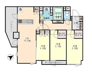 イニシア高輪プレシアスコート【4階】の間取り