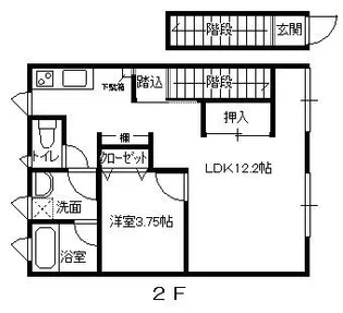 岩手県盛岡市下太田下川原【アパート】の間取り