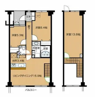 トゥトゥジャルダンはるひ野【4階】の間取り