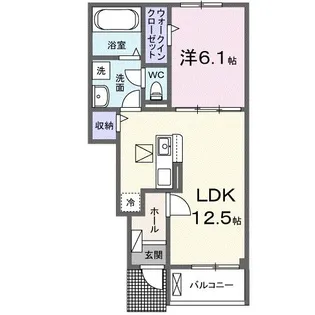 リシェル スクエアI【1階】の間取り