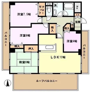 埼玉県川口市幸町1【マンション】の間取り