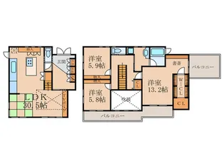 京都府宇治市木幡南山【一戸建】の間取り