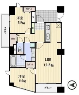 パークテラス恵比寿【12階】の間取り