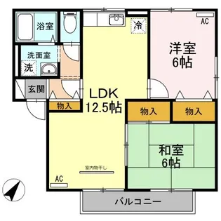 エスポワール三柳 B棟【1階】の間取り