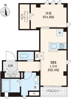 東京都新宿区東榎町【マンション】の間取り