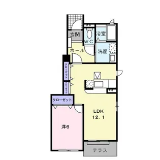 岡山県笠岡市横島【アパート】の間取り