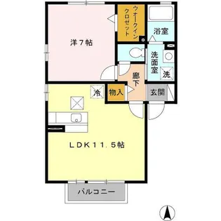 ソレイユ B【1階】の間取り