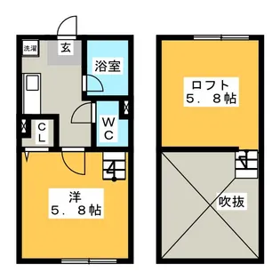 ハーベスト清水【1階】の間取り