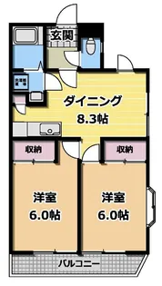 黄金山ハイツ【3階】の間取り