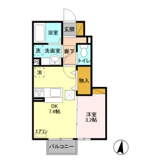 サニーフラットE【1階】の間取り
