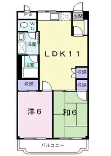 2LDKの間取り画像