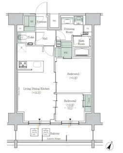 ONE ROOF RESIDENCE TAMACHI【14階】の間取り