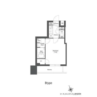 オーキッドレジデンス上野稲荷町【2階】の間取り