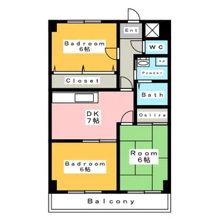 レビュー横山【4階】の間取り