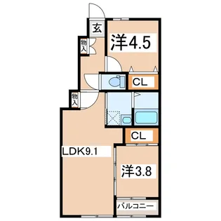 福島県郡山市麓山2【アパート】の間取り