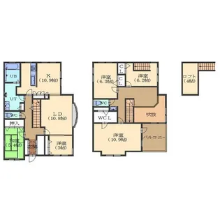 北海道函館市日吉町3【一戸建】の間取り