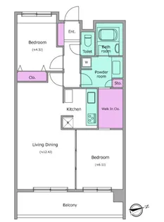 レジディア祐天寺【3階】の間取り