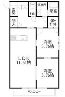 ラ・メゾン・ド・バン【2階】の間取り