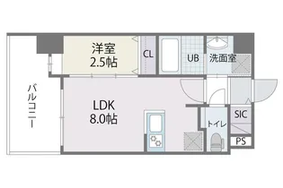 アルティザ博多ミッドシティ【2階】の間取り