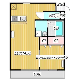 サンライズ市川【1階】の間取り