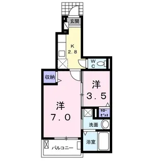 ジュネスFA【1階】の間取り
