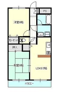 ライオンズマンション岡山南【3階】の間取り