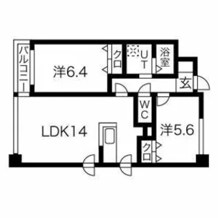 ドエル山の手【6階】の間取り