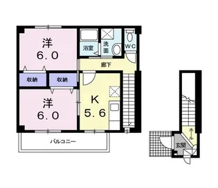 シェルC【2階】の間取り