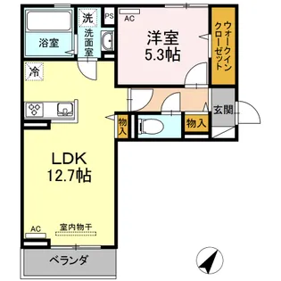 フェリオ新山口【3階】の間取り