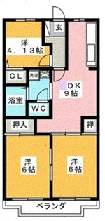 フルセイル東橋本【2階】の間取り