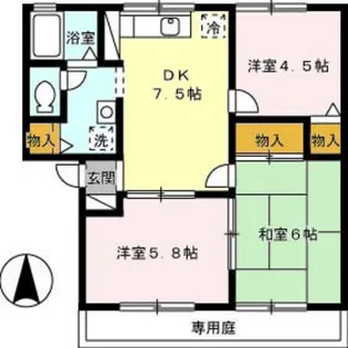 ミル・フルール C棟【1階】の間取り