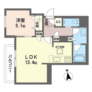 メナージュ四谷【1階】の間取り