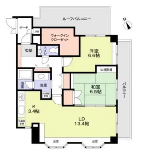 ルベールデュソレイユ【4階】の間取り