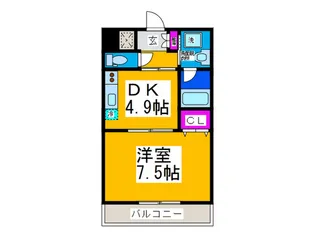 メゾンドゥース学園町【2階】の間取り