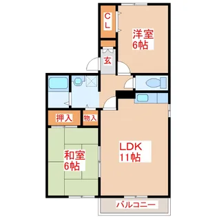 セジュールゆうしん【2階】の間取り