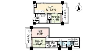 UR武庫川【14階】の間取り