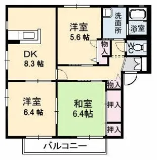 ディアス2000 B棟【2階】の間取り