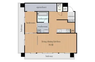 ヒルサイドテラス岩崎谷【5階】の間取り